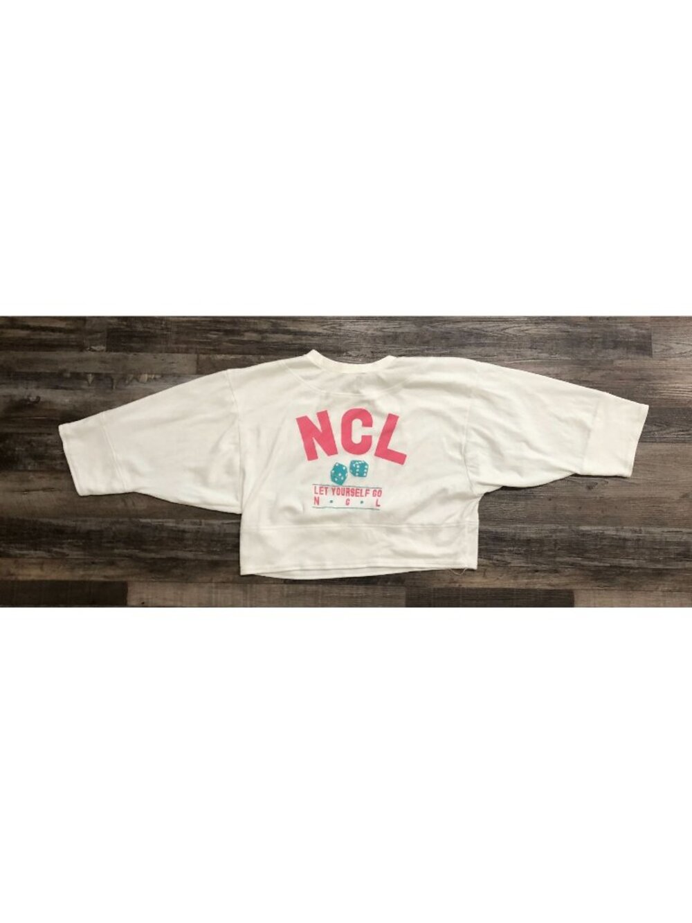 Vintage NCL Norwegian Cruise Line Womens White Crop Cropped Sweatshirt One Size